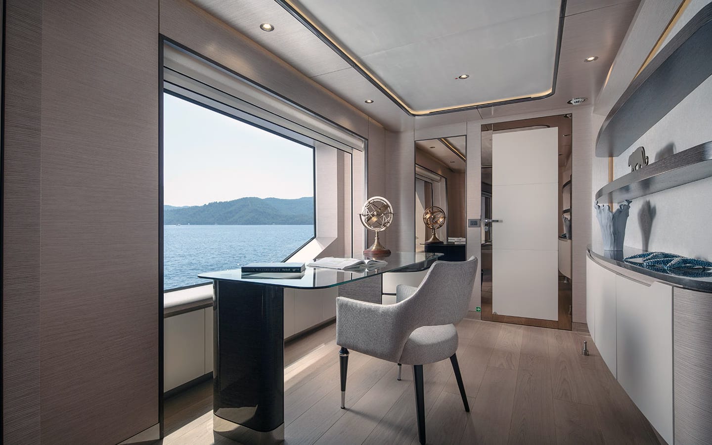 Interior of a newly built yacht